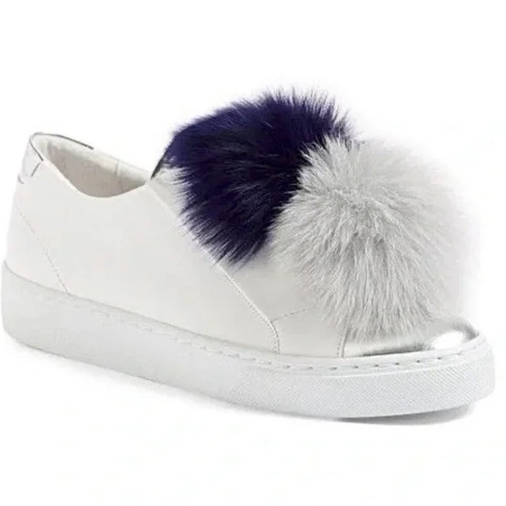 Pompom Here/Now Leather Sneakers